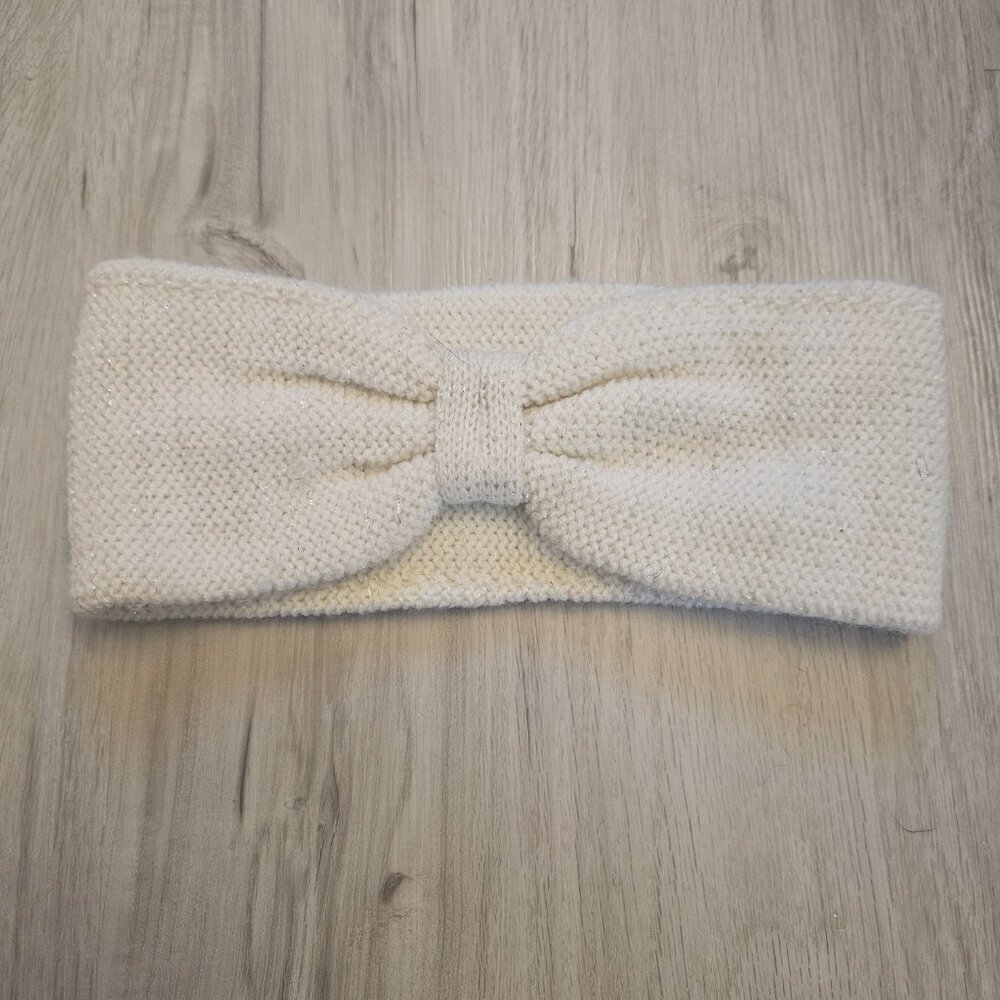 Children’s Place Knit Bow Headband Ear Warmer Cream White One Size